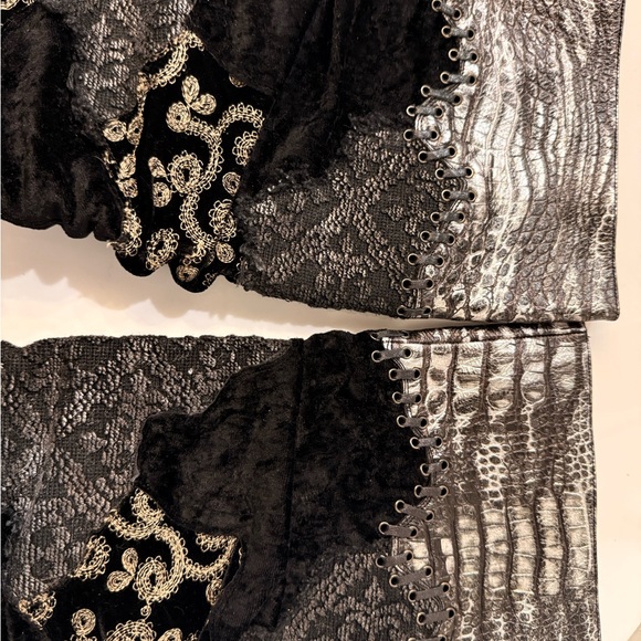 El Dante’s Handmade Leather Tall Boots, Mixed Media, Patchwork, Bohemian, Moto - Picture 6 of 13